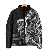 Hafa Adai Guam Discovery Day Padded Jacket Chamorro Latte Stone Hand Black Version
