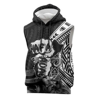 Hafa Adai Guam Discovery Day Sleeveless Hoodie Chamorro Latte Stone Hand Black Version