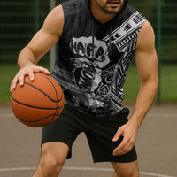 Hafa Adai Guam Discovery Day Sleeveless Hoodie Chamorro Latte Stone Hand Black Version