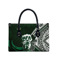 Hafa Adai Guam Discovery Day Leather Bag Chamorro Latte Stone Hand Green Version
