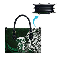 Hafa Adai Guam Discovery Day Leather Bag Chamorro Latte Stone Hand Green Version