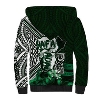 Hafa Adai Guam Discovery Day Sherpa Hoodie Chamorro Latte Stone Hand Green Version