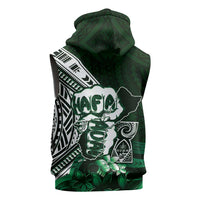 Hafa Adai Guam Discovery Day Sleeveless Hoodie Chamorro Latte Stone Hand Green Version