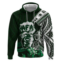 Hafa Adai Guam Discovery Day Zip Hoodie Chamorro Latte Stone Hand Green Version LT14 Pullover Hoodie Green - Polynesian Pride