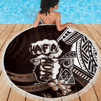 Hafa Adai Guam Discovery Day Beach Blanket Chamorro Latte Stone Hand Brown Version