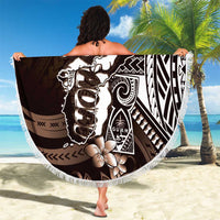 Hafa Adai Guam Discovery Day Beach Blanket Chamorro Latte Stone Hand Brown Version