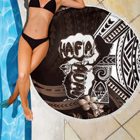 Hafa Adai Guam Discovery Day Beach Blanket Chamorro Latte Stone Hand Brown Version
