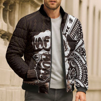 Hafa Adai Guam Discovery Day Bomber Puffer Jacket Chamorro Latte Stone Hand Brown Version