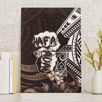 Hafa Adai Guam Discovery Day Canvas Wall Art Chamorro Latte Stone Hand Brown Version