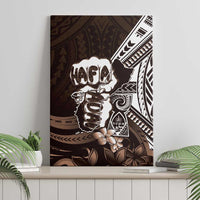 Hafa Adai Guam Discovery Day Canvas Wall Art Chamorro Latte Stone Hand Brown Version