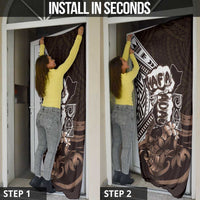 Hafa Adai Guam Discovery Day Door Cover Chamorro Latte Stone Hand Brown Version