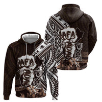 Hafa Adai Guam Discovery Day Hoodie Chamorro Latte Stone Hand Brown Version