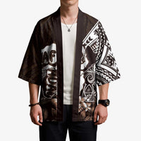 Hafa Adai Guam Discovery Day Kimono Chamorro Latte Stone Hand Brown Version