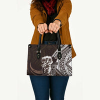 Hafa Adai Guam Discovery Day Leather Bag Chamorro Latte Stone Hand Brown Version