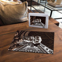 Hafa Adai Guam Discovery Day Puzzle Chamorro Latte Stone Hand Brown Version