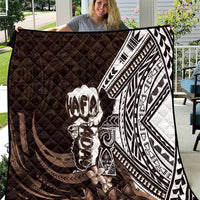 Hafa Adai Guam Discovery Day Quilt Chamorro Latte Stone Hand Brown Version