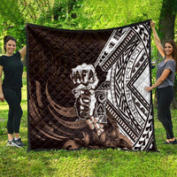 Hafa Adai Guam Discovery Day Quilt Chamorro Latte Stone Hand Brown Version