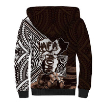 Hafa Adai Guam Discovery Day Sherpa Hoodie Chamorro Latte Stone Hand Brown Version