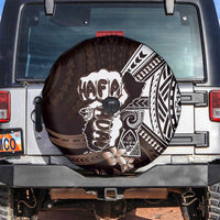 Hafa Adai Guam Discovery Day Spare Tire Cover Chamorro Latte Stone Hand Brown Version