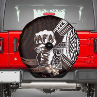 Hafa Adai Guam Discovery Day Spare Tire Cover Chamorro Latte Stone Hand Brown Version