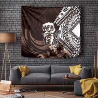 Hafa Adai Guam Discovery Day Tapestry Chamorro Latte Stone Hand Brown Version