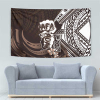 Hafa Adai Guam Discovery Day Tapestry Chamorro Latte Stone Hand Brown Version