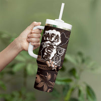 Hafa Adai Guam Discovery Day Tumbler With Handle Chamorro Latte Stone Hand Brown Version