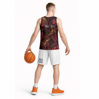 Personalised Polynesia Zodiac Aries Basketball Jersey Galaxy Polynesian Pattern Chest Tattoo Style