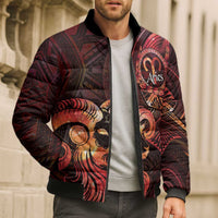 Personalised Polynesia Zodiac Aries Bomber Puffer Jacket Galaxy Polynesian Pattern Chest Tattoo Style LT14 - Polynesian Pride