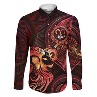 Personalised Polynesia Zodiac Aries Family Matching Off Shoulder Maxi Dress and Hawaiian Shirt Galaxy Polynesian Pattern Chest Tattoo Style