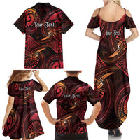 Personalised Polynesia Zodiac Aries Family Matching Summer Maxi Dress and Hawaiian Shirt Galaxy Polynesian Pattern Chest Tattoo Style LT14 - Polynesian Pride