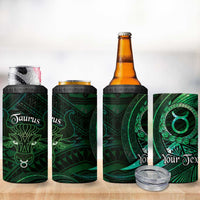 Personalised Polynesia Zodiac Taurus 4 in 1 Can Cooler Tumbler Galaxy Polynesian Pattern Chest Tattoo Style