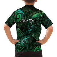 Personalised Polynesia Zodiac Taurus Family Matching Off Shoulder Short Dress and Hawaiian Shirt Galaxy Polynesian Pattern Chest Tattoo Style LT14 - Polynesian Pride