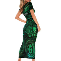 Personalised Polynesia Zodiac Taurus Family Matching Short Sleeve Bodycon Dress and Hawaiian Shirt Galaxy Polynesian Pattern Chest Tattoo Style LT14 - Polynesian Pride