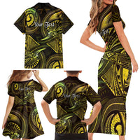 Personalised Polynesia Zodiac Gemini Family Matching Short Sleeve Bodycon Dress and Hawaiian Shirt Galaxy Polynesian Pattern Chest Tattoo Style LT14 - Polynesian Pride