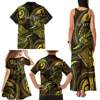 Personalised Polynesia Zodiac Gemini Family Matching Tank Maxi Dress and Hawaiian Shirt Galaxy Polynesian Pattern Chest Tattoo Style