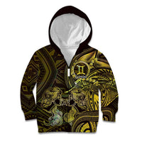 Personalised Polynesia Zodiac Gemini Kid Hoodie Galaxy Polynesian Pattern Chest Tattoo Style