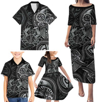 Personalised Polynesia Zodiac Cancer Family Matching Puletasi and Hawaiian Shirt Galaxy Polynesian Pattern Chest Tattoo Style LT14 - Polynesian Pride