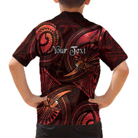 Personalised Polynesia Zodiac Scorpio Family Matching Off The Shoulder Long Sleeve Dress and Hawaiian Shirt Galaxy Polynesian Pattern Chest Tattoo Style LT14 - Polynesian Pride