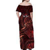 Personalised Polynesia Zodiac Scorpio Family Matching Off Shoulder Maxi Dress and Hawaiian Shirt Galaxy Polynesian Pattern Chest Tattoo Style LT14 - Polynesian Pride