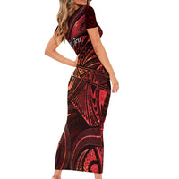 Personalised Polynesia Zodiac Scorpio Family Matching Short Sleeve Bodycon Dress and Hawaiian Shirt Galaxy Polynesian Pattern Chest Tattoo Style LT14 - Polynesian Pride