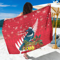 New Zealand Christmas In July Sarong Tui Bird With Kowhai Meri Kirihimete