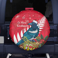 New Zealand Christmas In July Spare Tire Cover Tui Bird With Kowhai Meri Kirihimete LT14 - Polynesian Pride
