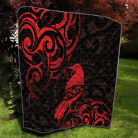 New Zealand Tui Bird Quilt Aotearoa Maori Pattern - Red LT14 - Polynesian Pride