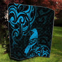 New Zealand Tui Bird Quilt Aotearoa Maori Pattern - Blue LT14 - Polynesian Pride