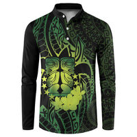 Kia Orana Kuki Airani Button Sweatshirt Cook Islands Tangaroa God Tatau Green