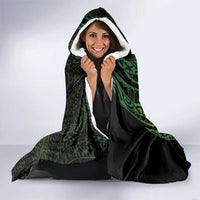 Kia Orana Kuki Airani Hooded Blanket Cook Islands Tangaroa God Tatau Green