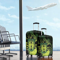 Kia Orana Kuki Airani Luggage Cover Cook Islands Tangaroa God Tatau Green