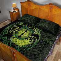 Kia Orana Kuki Airani Quilt Bed Set Cook Islands Tangaroa God Tatau Green