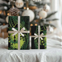 Kia Orana Kuki Airani Wrapping Paper Cook Islands Tangaroa God Tatau Green LT14 - Polynesian Pride